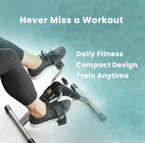 Image of Roughhouse Mini Cycle Pedal Exerciser for Home & Desk - Adjustable Resistance Under Desk Exercise Cycle for Legs & Arms, Low-Impact Fitness & Rehab Equipment