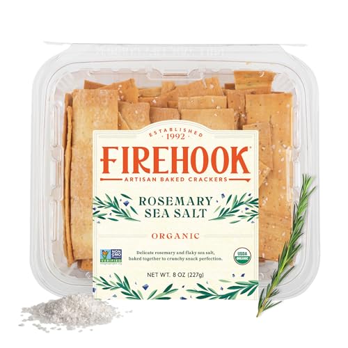 Firehook Baked Crackers, Crackers Rosemary Sea Salt, 8 Ounce
