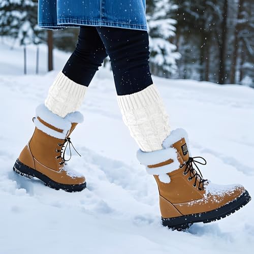 Image of 2 Pairs Leg Warmers for Women Winter Fashion Cable Knit Warm Leg Warmer Accessories for Party Sports Yoga