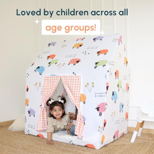 Image of Curious Cub Kids Tent House |Tent for Kids 2 to 5 Years|Play House for Children with Curtains & Easy Setup| Ideal for Screen Free Play Time,Pretend Play,Reading & Sleep Zone| Gift for Children