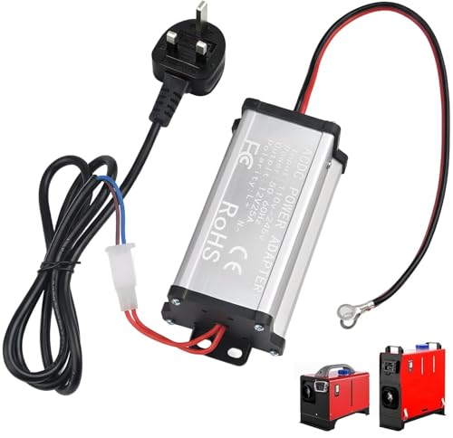 240V to 12V Power Converter Adapter Diesel Air Heater Power Supply Adapter AC-to-DC Transformer for 5KW/8KW All-in-One Diesel Parking Heater Suitable for Indoor Use in RVs Caravans