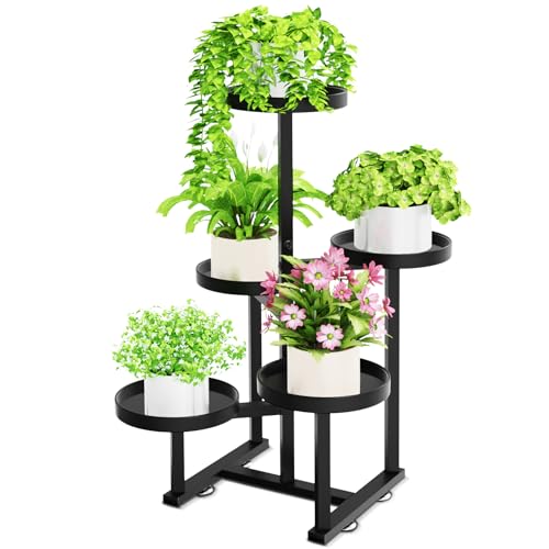 jsyonii 5 Tier Metal Plant Stand Indoor, Tiered Corner Plant