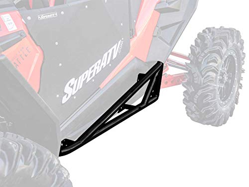 SuperATV Rock Sliders Nerf Bars Tree Kickers for 2025+ Polaris RZR XP Turbo S | Wrinkle Black | Constructed of 1.75