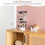 Mkono 360° Rotating Sunglasses Organizer Metal Eyeglass Holder Stand Sunglass Storage Display Eyeglasses Rack for up to 10 Pairs of Eyewear Glasses for Table Dresser Desk Countertop Bedroom, Gold - Image 2