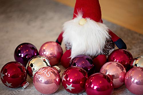 Decorazione: il gioiello per albero di Natale da appendere è composto da un mix di palline decorate a mano e lucide. Le stelle bianche e la scritta bianca 