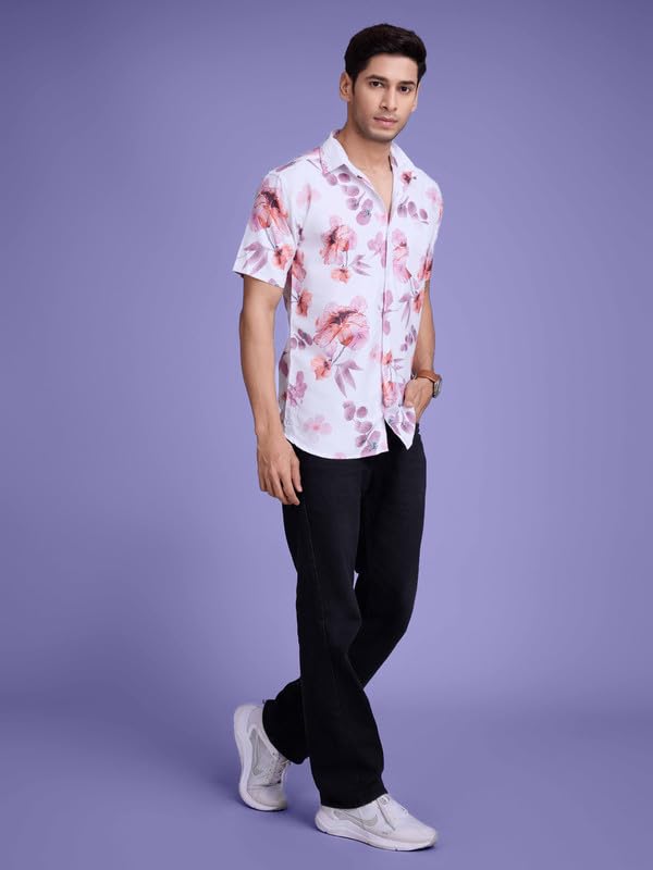 Image of Pinkmint Stylish Shirt for Men ll Printed Half Sleeve Shirt's ll Regular Fit Chest Pocket Shirt
