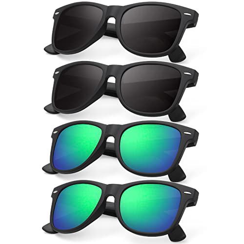 Occhsouo Polarized Sunglasses Womens Men - Sun glasses Fashion Trendy Driving Fishing UV Blocking UV400 Protection (A18-black*2+green*2)