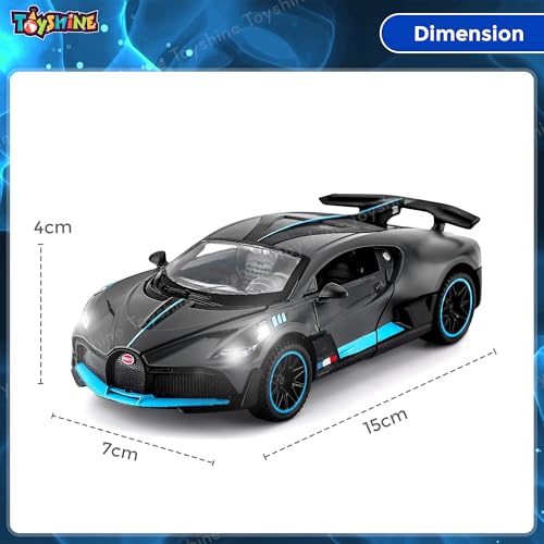 Image of Toyshine 1:32 Scale Die Super Fast Racing Model Car with Music and Lights Along with Pull Back Function Opening Doors Feature for Kids Boy Girl 3+, Black