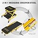 YELLOW JACKET Garage Creeper Seat, 2-in-1 Mechanic Stool, 36 Inches Foldable Z Garage Seat with 6 PCS Wheels, 330 LBS Capacity Rolling Automotive Creeper Lay Down or Sit for Shop, Auto Repair