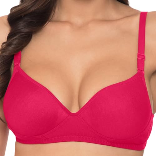 Image of Komli - Heavily Padded Push-Up Bra - Cotton Rich - Balconette - 3 /4th Coverage, Seamless, Wireless, Multiway Straps - T-Shirt Bra (Pack of 2)