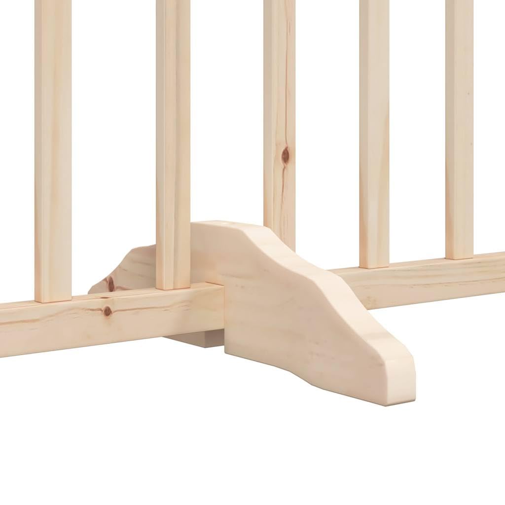 Homgoday Barrera para Perros,Barrera de Seguridad para Perros Mascotas,Valla Perros Interior Puerta para Perros Plegable 8 Paneles Madera de álamo 640 cm