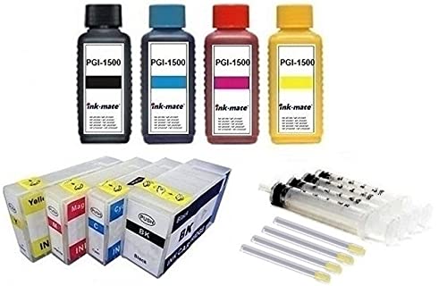 4 Cartouches D'encre Cyan Compatible Canon MAXIFY MB2150 MB2350 MB2755 - Modèle C-1500C, 13 Ml, Marque Go Inks