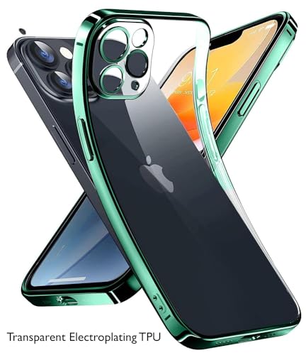 Image of mobistyle Designed for iPhone 13 Pro | Electroplating Clear | Back Cover Case for iPhone 13 Pro (Silicone | Electroplating Green)