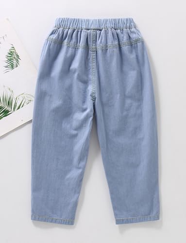 Happy Cherry Unisex Kids Demin Jeans Pants Elastic Waisted Casual Trousers with Pockets2