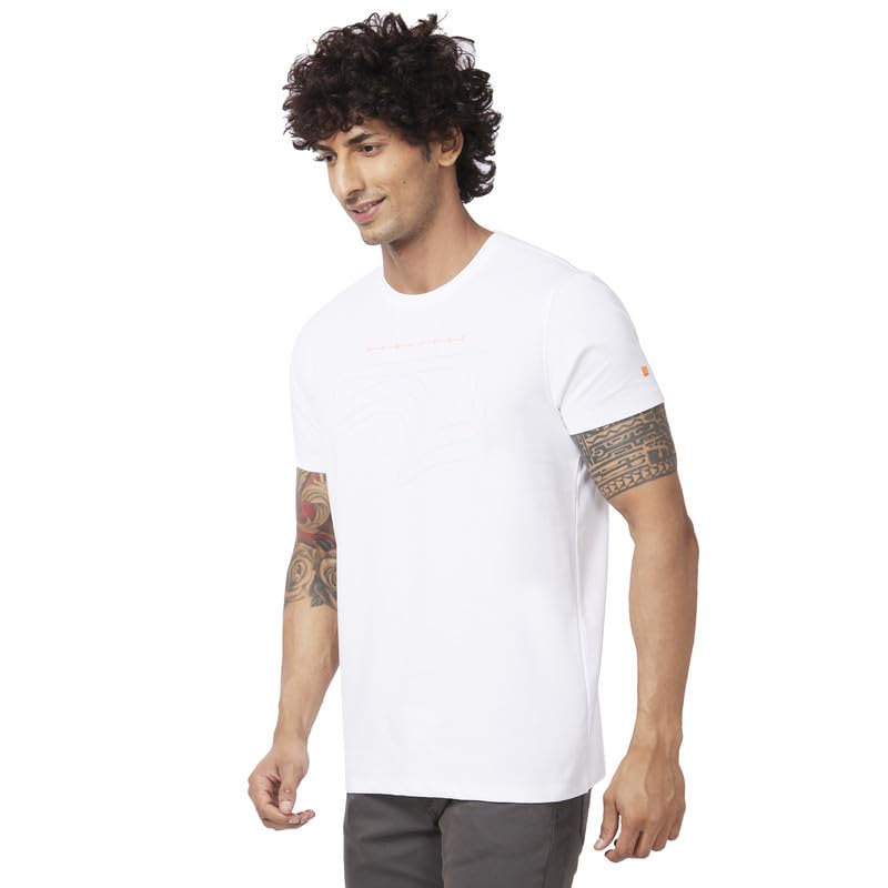 Image of Spykar Men's Slim Fit Round Neck Half Sleeve Printed Casual T-Shirt