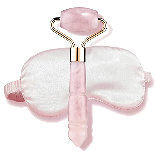 LAVAY Dream Set – Sleep Mask & Roller Face Massage Accessory Rose Quartz