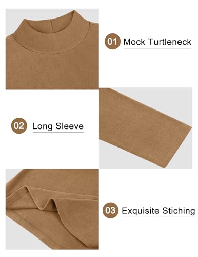 Vssjavun Mens Mock Turtleneck Sweater Long Sleeve Basic Slim Fit Pullover Sweaters Thermal Lightweight Undershirts