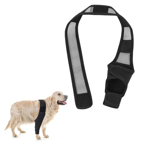 PARFCO Leckschutz Hund Hinterbein, Hunde Kniebandage Hinterbein für Vorder und Hinterbeine, Schwarz Leckschutz Hinterbein Hund für Ellbogenschutz Stütze, XL