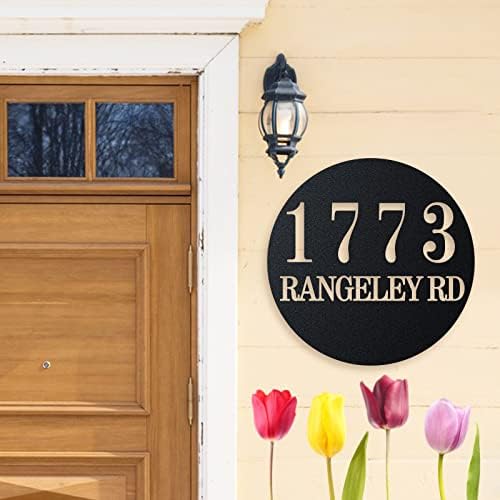 Custom Metal Monogram House Address Numbers Sign, Personalized Decorative Address Marker House Accent Sign, Metal Wall Art, Outdoor Metal Sign, Housewarming Gift (Design2)