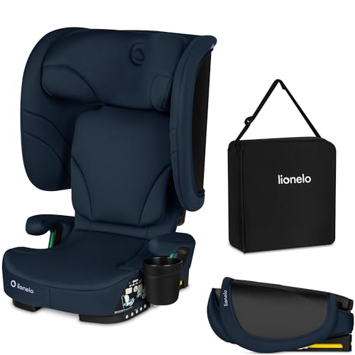 Lionelo Seggiolino Auto Pieghevole ORIN I-SIZE con ISOFIX per bambini 3,5-12 Anni, Reclinabile 4 Posizioni, Poggiatesta 14 Posizioni, Sfoderabile Lavabile, Borsa e Portabicchiere, i-Size 100-150 cm