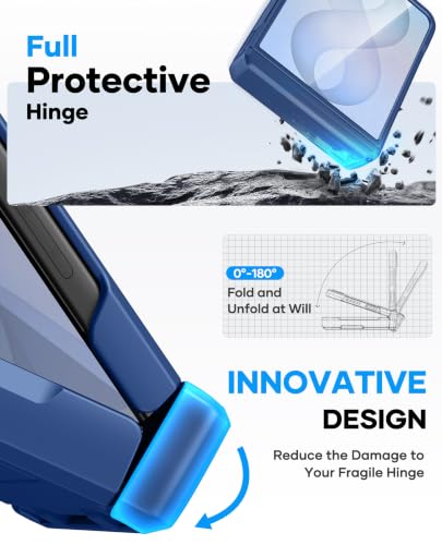 Image of ASAFCASE for Samsung Galaxy Z Flip 8 Wallet Case with Hinge Protector, Blue | Card Holder (2-3 Cards), Outer Screen Protector, Military Drop Protection, Rugged Protective Phone Case for Samsung Flip 8
