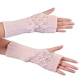 Amorar Frauen Winter Handschuhe Fingerlose Armwärmer Muffs Armstulpen Kurzarm Wrap Warmers Handstulpen Fäustlinge Hollow Wrist Warner Pulswärmer,EINWEG Verpackung