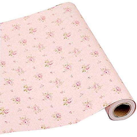 Walldecor1 Rose Contact Paper Floral Self Adhesive Shelf Drawer Liner Cabinet Countertop Dresser Sticker 17.7 x 78.7 Inches Cover