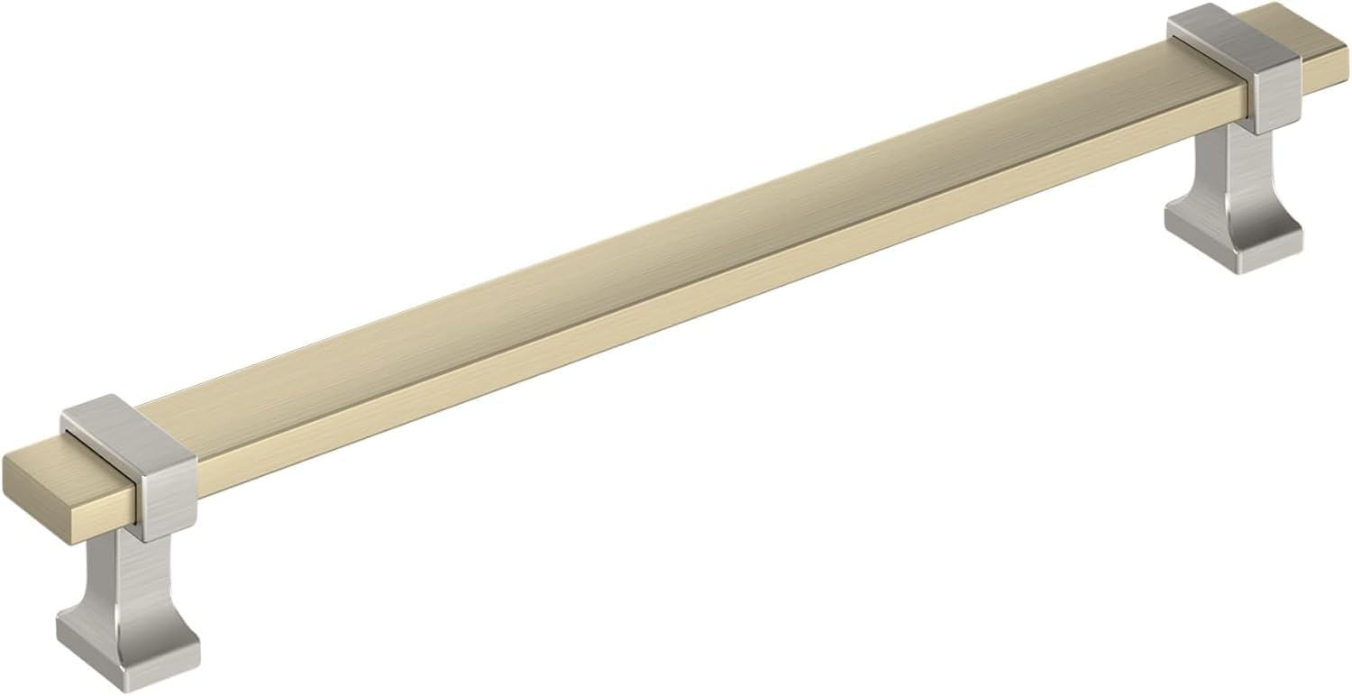 Amerock Overton Cabinet Pull 7-9/16" (192mm) C2C Golden Champagne/Satin Nickel BP37081BBZG10