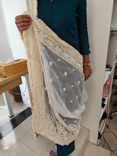 Étoile en georgette brodée avec fil zari métallique de 240 cm