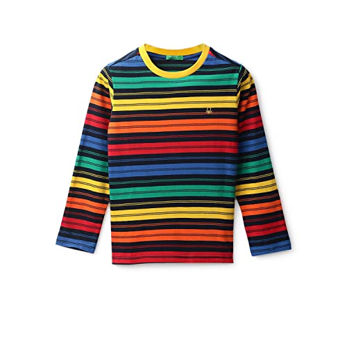 Image of United Colors of Benetton Boy's Striped Regular Fit T-Shirt