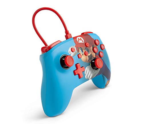 Image of PowerA Enhanced Wired Gaming Controller for Nintendo Switch, Super Mario Bros, Mario Punch, Blue (Officially Licensed)