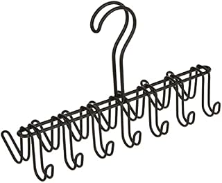 iDesign 6557 Classico Tie and Belt Hanger, Tie Rack for Wardrobe, Made of Metal, Belt Holder Matte Black,26 x 9.5 x 17 centimeters