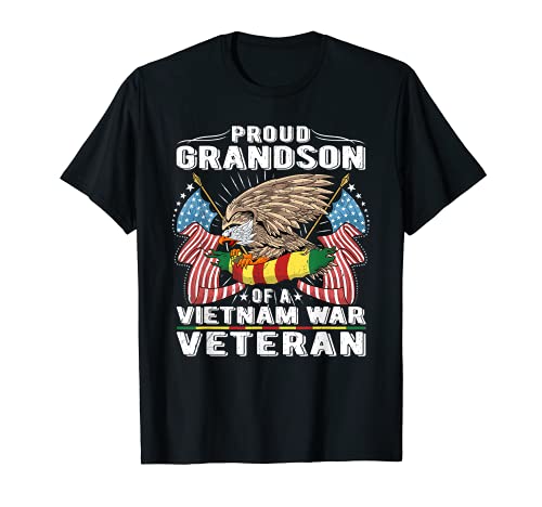 Orgulloso nieto de Vietnam veteranos militares veteranos regalo familiar Camiseta