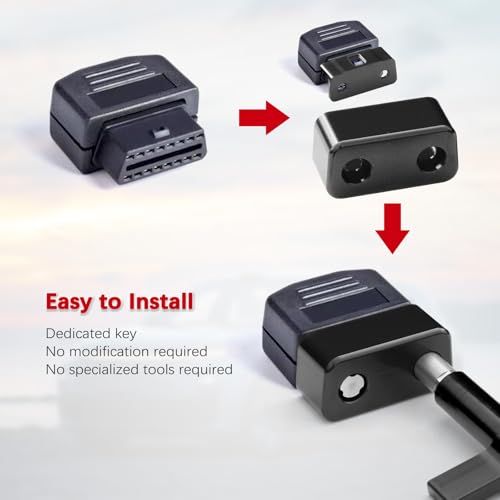 Image of OBD II Port Lock, Anti Theft OBD2 Lock, Car Diagnostic Port Protector Black