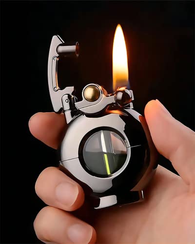 Encendedor de bolsillo antiguo de queroseno negro miniatura 2