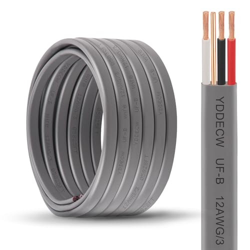 12/3 UF-B Wire - 25ft 12AWG underground feeder cable