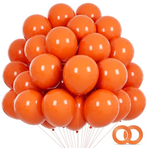Image of Orange Balloons 110Pcs, 5 Inch Small Latex Party Balloons, Mini Thick Orange Balloons for Birthday Wedding Baby Shower Decorations.