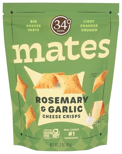 34 Degrees Rosemary and Garlic Cheese Crisps Mates, 3 OZ