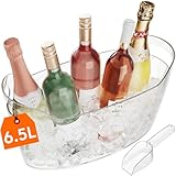 Lifewit Cubitera para Botellas Grande 6.5L, Enfriador de Botellas de Vino con Cuchara, Ice Bucket Portátil para Champanera, Cócteles, Cerveza, Bebidas 38 ×18×20 cm/15x7x8, Juego de 1