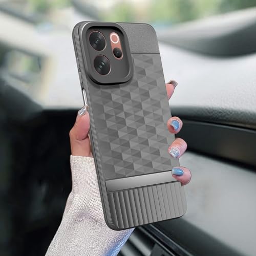 Image of Back Cover for Vivo V70 Elite 5G Camera Protection 3D Hexa Cube Design Silicone Protective Bumper Back Cover Case for Vivo V70 Elite 5G - Grey