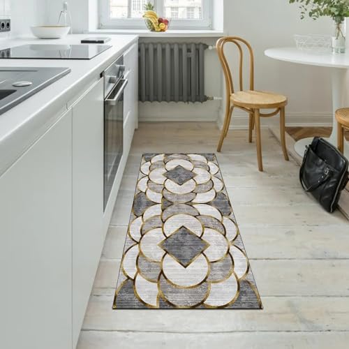 Alfombra de pasillo para cocina que transforma tu suelo gris con estilo 5