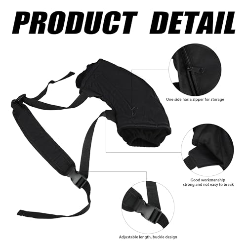 Football Hand Warmer Pouch Hand Muff Football Warming Pouch Black Handwarmer Pouch with Zipped Pocket and Adjustable Strap for Outdoor Sports Football Baseball Hiking Camping