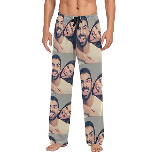 Customized Pajama Pants with Photo,Custom Picture Pajama Pants Custom Pj Pants Custom Sleepwear Lounge Pant S-2XL