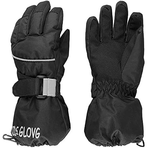 MAGARROW Kids Winter Gloves Waterproof Snow Boys Girls Gloves (Black, M) Cover