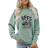 Sudadera con capucha para mujer con texto en inglés 'We Are More Than Letter', cuello redondo, manga larga, sin capucha, con gráfico, BK6, XL