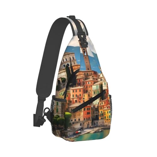 Bolso tipo bandolera con estampado de Italia miniatura 2