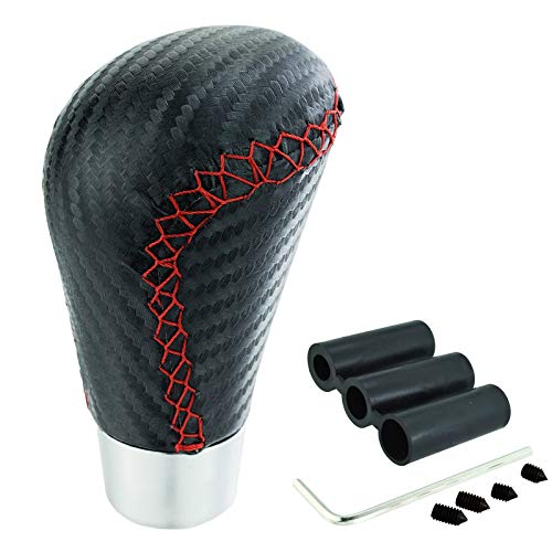 Lunsom gear shift knob leather shifter stick knobs r shape shifti…