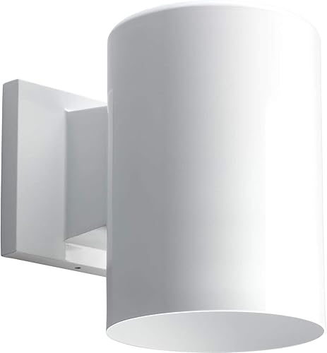 KastLite Aplique de pared de policarbonato  Lámpara cilíndrica con lámpara LED A19  Linterna de pared para interiores y exteriores  Diseño moderno y