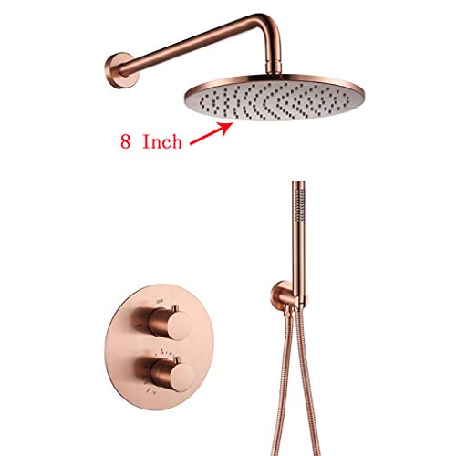 Robinet de douche en laiton rose avec pommeau de 10 pouces - 2