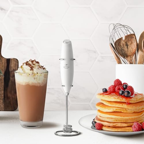 Image of Zulay Kitchen Milk Frother with Patented Tornado Triple Whisk - Handheld Foam Maker for Coffee, Lattes, Matcha & Hot Chocolate - Rich, Creamy Froth in Seconds